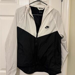 Nike Black and White Hooded Windbreaker